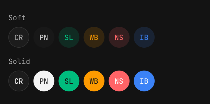 Variants and colours