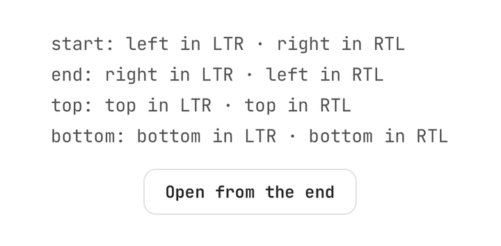 Start and end under RTL
