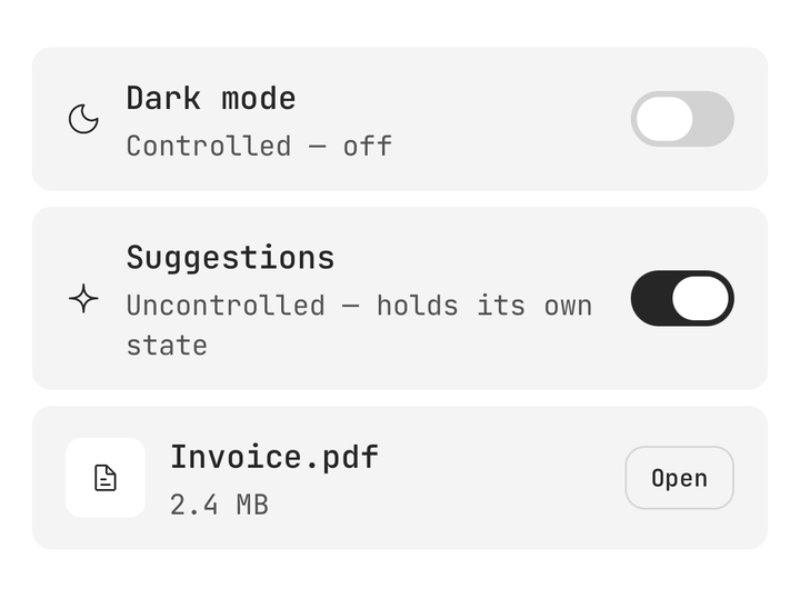 Controls in the actions