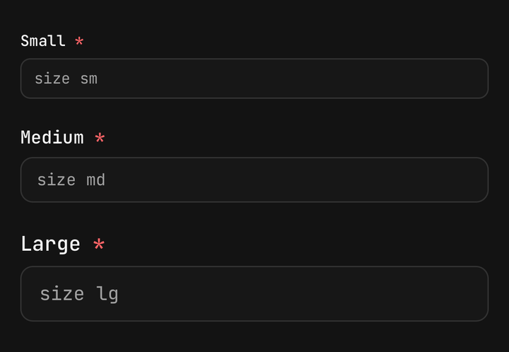 Sizes