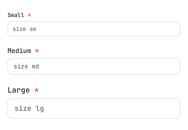 Sizes