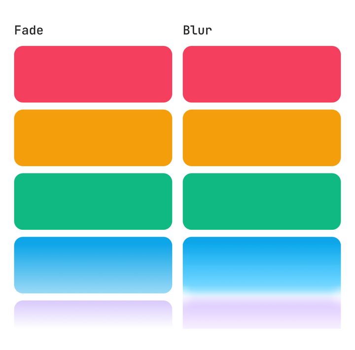 Blur against a plain fade